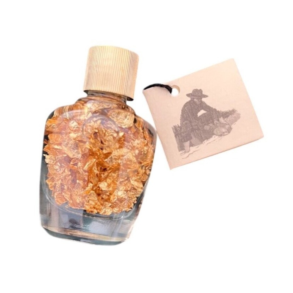 Brazilian Golden Flakes Miniature Safety Glass Bottle Souvenir Made in‎ Brazil